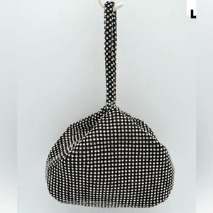 Glamorous Black and Silver Glitter Bling, Sequin,Luxury, Shiny Mini Bag